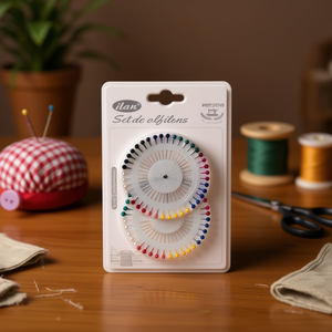 Set di spilli Ilan con teste a forma di ruota perlata, 80 pezzi, per cucito - Product Image 3