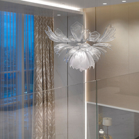 Télécommande de lustre en verre de luxe Nouveau design pour escalier Villa Salle à manger Personnalisable OEM Grandes lampes suspendues