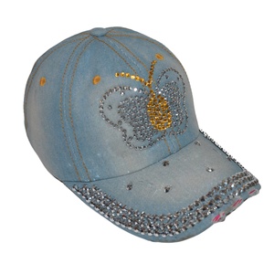 Women's Sporty Colorful Lace Flowers <b>Baseball</b> <b>Cap</b> with Rhinestone Embellishments Common Fabric Jeans Wash Denim (Blue) - Product Image 4