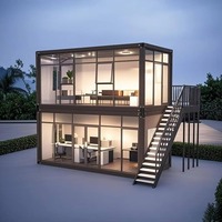 Maison modulaire à deux étages en conteneurs, bâtiment préfabriqué personnalisé, appartement, logement, dortoirs pour travailleurs, magasin, salle de sport, salle de bain