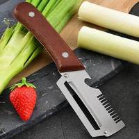 Professionele 3-in-1 roestvrijstalen handmatige groentejulienne-schiller met ergonomische houten handgreep OEM