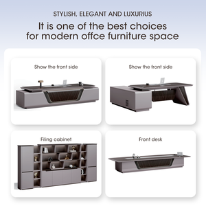 Современный офисный гарнитур из МДФ для руководителя: угловой стол и кресло - Product Image 4