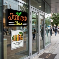 Enseigne publicitaire néon pour bar à jus, affichage LED éclairé en acrylique pour intérieur