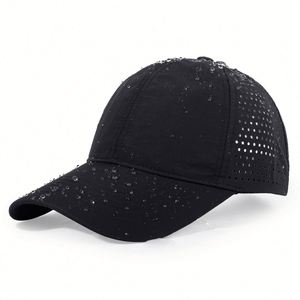 Casquette de baseball unisexe en nylon à séchage rapide, découpée au laser, 6 panneaux, imperméable, toile sportive, formelle, métal – Vente en gros fabricant - Product Image 1