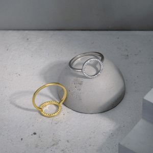 Dylam Metallic Style Fashion <b>Circle</b> Minimalist <b>Rings</b> Cubic Zircon Rhodium Plated Wedding <b>Ring</b> Sterling Silver 925 Jewelry - Product Image 4