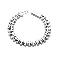 Bracelet croix hip-hop européen et américain HCBRA26040016, entièrement serti de zircone, sensation de luxe haut de gamme, fermoir boîte unique, bijou tendance, cadeau