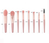 Hochwertiger Holzgriff Synthetic Private Label Anfänger Mini Makeup Brush 8 Stück Pink Cosmetic Brush Set