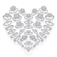 Prix de gros, bagues en argent sterling 925 personnalisées avec moissanite, coupe princesse carrée, bijoux de fiançailles en moissanite, vente en gros