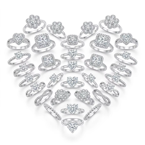 Anillos de <span class=keywords><strong>Moissanita</strong></span> de Plata de Ley 925 Personalizados al por Mayor, Corte Princesa Cuadrado, Joyería de <span class=keywords><strong>Moissanita</strong></span> para Compromiso, Venta al por Mayor - Product Image 1