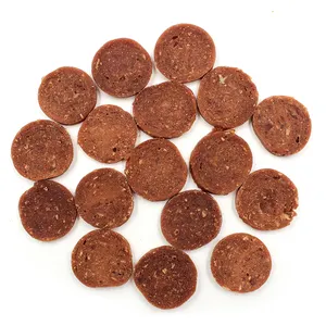 Promocional de calidad superior fabricantes de alimentos para perros al por mayor Circular Salchicha Chip perro trata aperitivos secos para perros