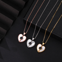 Collier avec pendentif cœur en émail noir plaqué or 18 carats et argent sterling 925, cadeau tendance pour mariage et anniversaire