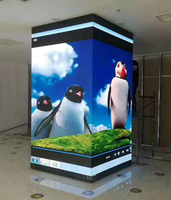 Écran d'affichage LED pour pilier intérieur avec 4 côtés P1.25 P 1.86 P2 P2.5 Panneau mural vidéo LED pour publicité intérieure à 4 côtés