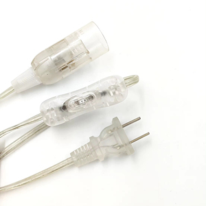 Colokan US & CN kabel daya transparan saklar 304 E14 kawat dalam ruangan kustom lampu garam Himalaya pemegang bahan PVC bohlam kosong - Product Image 1
