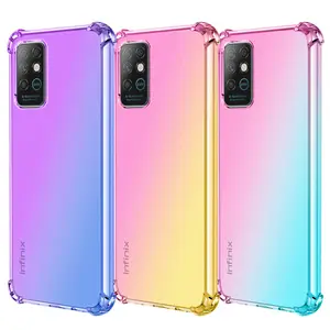 Airbag Soft Silicone Shockproof Phone Case For infinix Note 10 8 8i 7 PRO Lite Transparent Rainbow Gradient Back Cover Capa