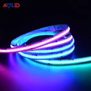 Smart Programmable RGBIC COB Led Rope Light 630 Chips 12mm DC24V Commercial Dream Full Color Addressable RGB COB Led St