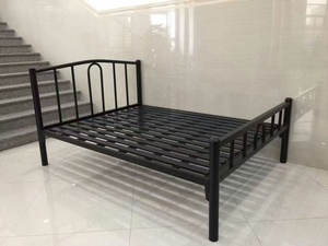 Cổ điển nữ hoàng-kích thước màu đen kim loại nền tảng GIƯỜNG KHUNG với tối giản sắt-nghệ thuật đầu giường nệm nền tảng căn hộ-sử dụng lưu trữ - Product Image 3