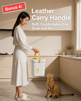 Conteneur de stockage de nourriture pour animaux de compagnie intelligent et automatique de 13 L, scellage à une touche, hermétique, bac à nourriture pour chiens et chats