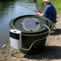 Seau à poissons vivants en plastique écologique de 10 L, boîte à pêche multifonctionnelle à coque rigide monobloc pour les sports de plein air, leurre