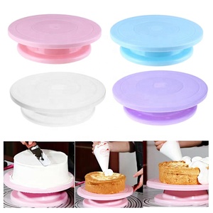 Popular plastic cake rotating turntable cake stand for cake decoration supplies