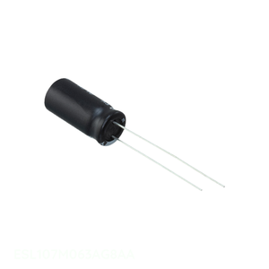 Condensateur à traversée radiale 100 µF 20 % 63 V, canal fabricant, référence ESL107M063AG8AA, en aluminium - Product Image 1