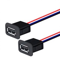Großhandel 2-Pin USB 2.0 Kupferkontakt 10cm Kabel PC-Gehäuse Stromanschluss Ladeanschluss Dateninterface-Kabelverbinder