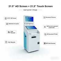 Kiosque d'impression de documents A4 tout-en-un robuste en libre-service pour intérieur avec SDK, scanner, lecteur de codes-barres, imprimante A4 et paiement en espèces pour universités
