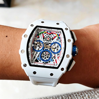 Montres à quartz pour hommes, montre squelette tonneau, montre étanche en silicone, orologio per uomo, orologio di alta qualità uomo