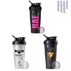 Özel Logo çevre dostu plastik siyah çalkalayıcı şişe serigrafi baskı ile Fitness salonu spor <span class=keywords><strong>Protein</strong></span> ve su kullanımı için - Product Image 3