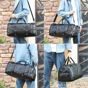 <span class=keywords><strong>Crazy</strong></span> Horse Sac de voyage de luxe en cuir véritable Duffel Bagages Week-end pour hommes - Product Image 3