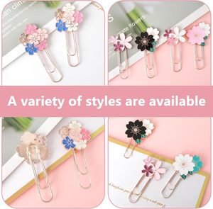 かわいい金属製ブックマーク大サイズ面白い桜バインダークリップカラフルひまわりデイジーさくらスクールオフィス用品 - Product Image 5