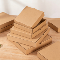 Boîte à pizza rigide écologique personnalisée, plusieurs tailles, pelliculage mat, impression logo quadricolore, papier kraft