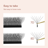 DIYDAY Vente Flash Extensions de cils 8D en forme de W, douces et moelleuses en PBT