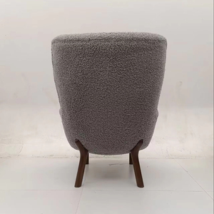 Poltrona Moderna Italiana in Morbido Tessuto di Lana d'Agnello Ecologica, Imbottita, con Gambe in Legno Massello, per Soggiorno, Modello Little <span class=keywords><strong>Petra</strong></span> - Product Image 5