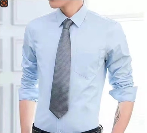 Camisa Larga Blanca Pura para Hombre, Delgada, de Alta Calidad, Manga Larga, Estilo Profesional de Negocios, Camisa Negra de Moda, Nueva - Product Image 1