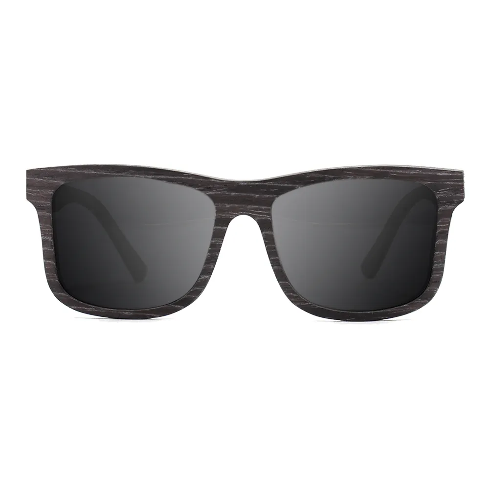 Mens Sunglasses Square Design Mens Style Wooden Veneer Frame Handmade Wholesale Custom Logo Wood Sunglasses