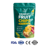 Sac refermable à fermeture éclair de 12 cm (largeur) x 20 cm (longueur) + 6 cm (profondeur), 110 microns, capacité de 100 g, pochette alimentaire pour chips de fruits, chips de pommes de terre, impression personnalisée