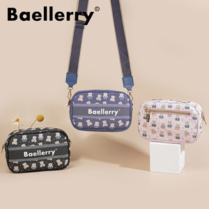 Bolso Bandolera Mini para Mujer Baellerry de 7 Pulgadas, Negro, con Estampado de Oso de Dibujos Animados, Cierre de Cremallera, Resistente al Agua, para Uso Diario - Product Image 3