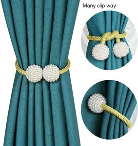 Wholesale Home Decor Curved Polyester Pearl Magnetic Curtain Tieback Clip Accessories Hot Sale Curtain Holders - Product Image 4