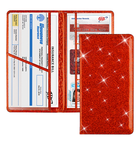 <span class=keywords><strong>Porte</strong></span>-cartes d'assurance et de carte grise brillant pour <span class=keywords><strong>voiture</strong></span>, organiseur de boîte à gants, dossier de documents de véhicule, accessoires auto pour femmes - Product Image 5