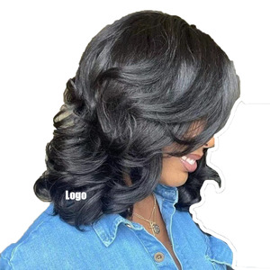 วิกผมสั้นหยิกเป็นลอนสำหรับผู้หญิง ปี 2025 สีดำ แสกข้าง นุ่ม<span class=keywords><strong>ฟู</strong></span> สไตล์บราซิลและเวียดนาม มีสินค้าพร้อมส่ง ขายส่ง - Product Image 5