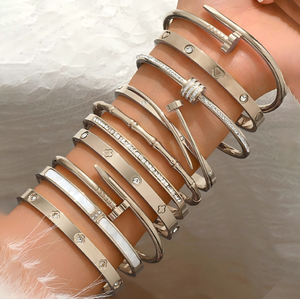 Bracciali in Acciaio Inossidabile Placcati <span class=keywords><strong>Oro</strong></span> 18K con Diamanti, Gioielli alla <span class=keywords><strong>Moda</strong></span> Antiossidanti per Donne e Ragazze - Product Image 3