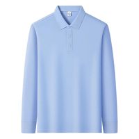 Vente en gros 100% polos à manches longues pour hommes en coton T-shirts polo de performance à manches longues imprimés de logo personnalisé et brodés