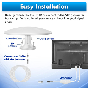 <span class=keywords><strong>Antenne</strong></span> TV numérique HD extérieure avec <span class=keywords><strong>amplificateur</strong></span> pour camping-car, <span class=keywords><strong>caravane</strong></span>, remorque, camion, bateau - Plastique VHF/UHF RoHS/CE/FCC - Product Image 6