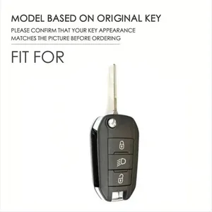 Funda de silicona para llave de coche con 3 botones para <span class=keywords><strong>Peugeot</strong></span> 208 301 308 508 5008 <span class=keywords><strong>3008</strong></span> Citroen 2010 2021 <span class=keywords><strong>2023</strong></span> - Product Image 2