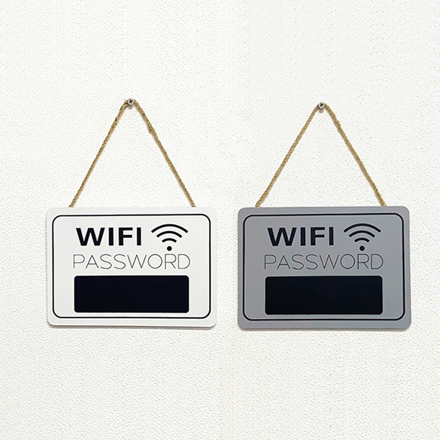 Wooden Wi-fi Blackboard Chalkboard Wifi Password Sign for Coffee Shop Bookstore Wall Decor Hanging Display Signage
