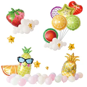 생일 Luau 과일 테마 파티 호일 과일 모양 풍선