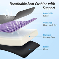 TPE Gel amélioré coussins de siège antidérapant orthopédique Gel mousse à mémoire de forme Coccyx pour la douleur du coccyx chaise de bureau coussin de siège de voiture