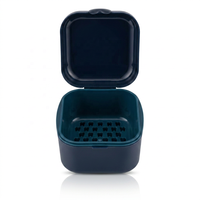 Boîte de rangement orthodontique haut de gamme en gros avec filtre, boîte de nettoyage pour prothèses dentaires, conteneur étanche pour appareil dentaire en voyage