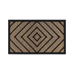 Paillasson d'extérieur géométrique moderne rectangulaire antidérapant en PVC absorbant l'eau pour porte d'entrée - Product Image 3