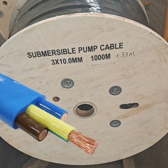 DC 3 4 Core 6mm 4mm 1.5mm 2.5mm 10mm 16mm Copper Pvc Rubber Pump Submersible Cable